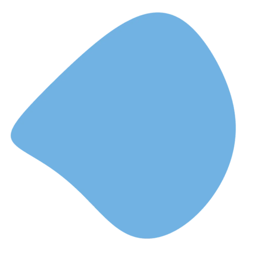 Blue organic blob shape used as decorative design element.