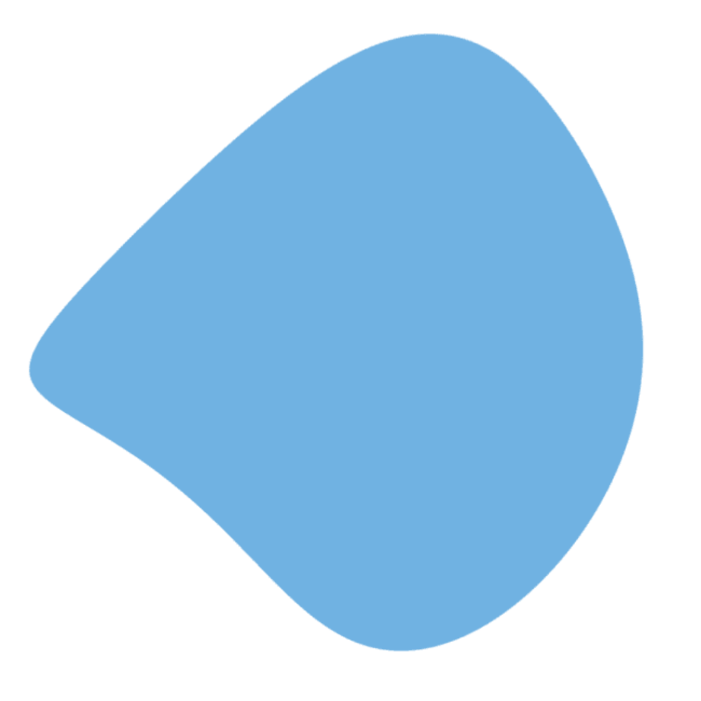Blue organic blob shape used as decorative design element.